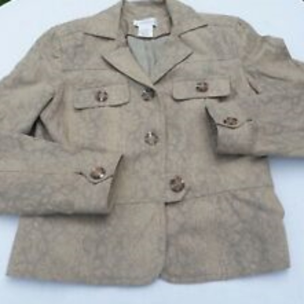 Worthington Women's Beige Linen Blazer Jacket 6